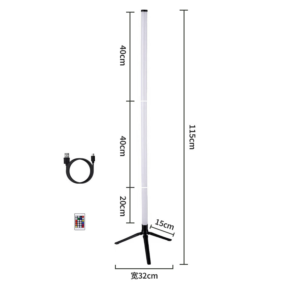 RGB LED Corner Floor Lamp，DIY Floor Lamp with Music Sync, Dynamic Modes,  Remote Control,Standingl Corner Changing Ambience Light, for Living Bedroom Room Gaming Room