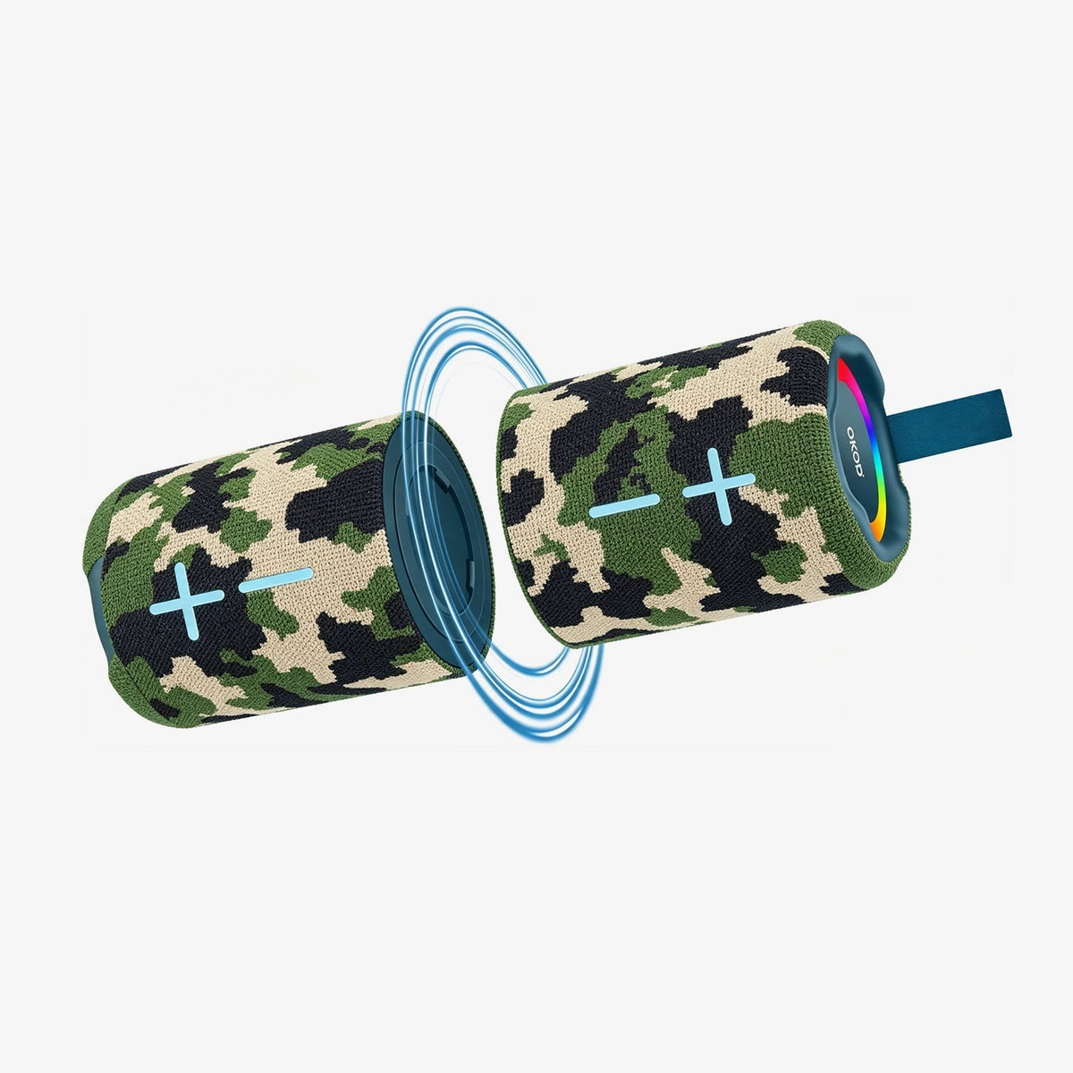 KP-858 Best-selling Wireless Bluetooth Speaker Featuring A Modular Dual-unit Design Portable Handle High Power Output And RGB Lighting Ideal For Outdoor Gatherings Factory Stock Available