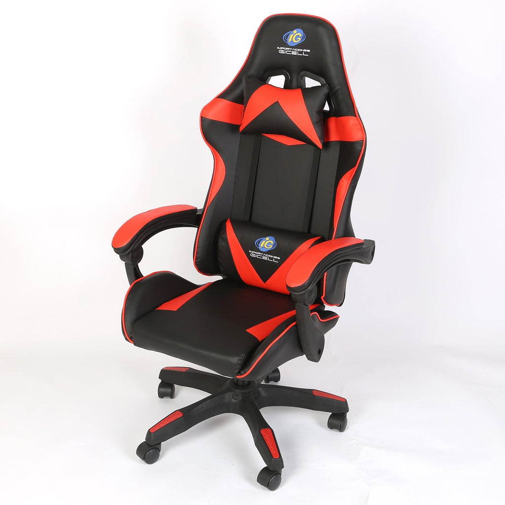 Gaming Racing Chair Height Adjustable Ergonomic PC Computer Chair E-Sports Gamer Office Task Swivel Chair w/ Headrest Lumbar Support Pillow 441lbs Wei