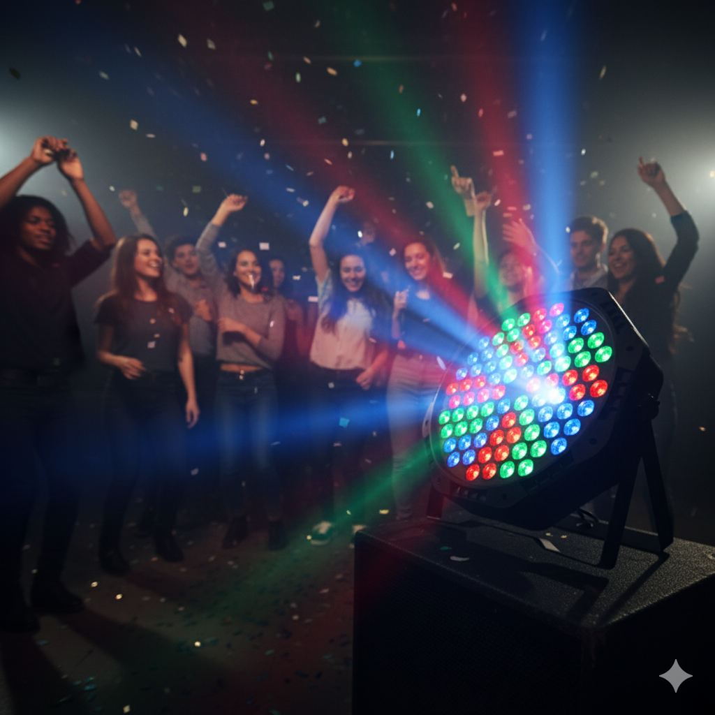 Compact RGB LED Par Light – 7-Channel DMX512 Stage Light for Parties & Small Venues