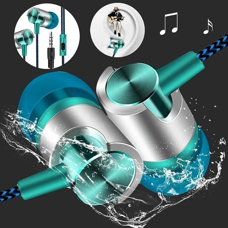 9D Stereo Wired Headphones Bass With Mic Earphone In-ear Headphones 3.5mm Wired Earphone Earbud Phone Headset For Xiaomi Realme