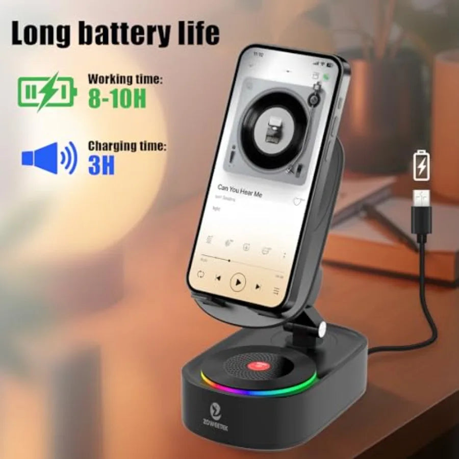 Altavoz Bluetooth 5 en 1: Soporte Móvil, Luz RGB, 8h Batería
